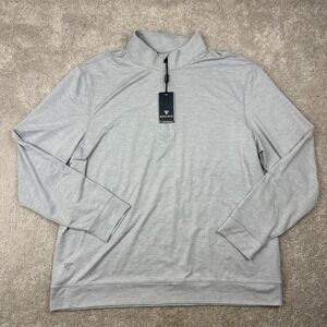 Maelreg Mens XL Light Gray 1/4 Zip Performance Pullover Polyester Golf NWT